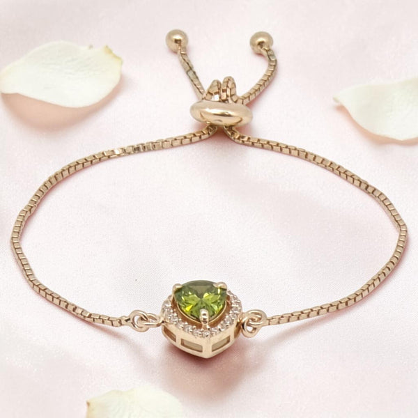 Adjustable Sterling Silver Peridot Bracelet