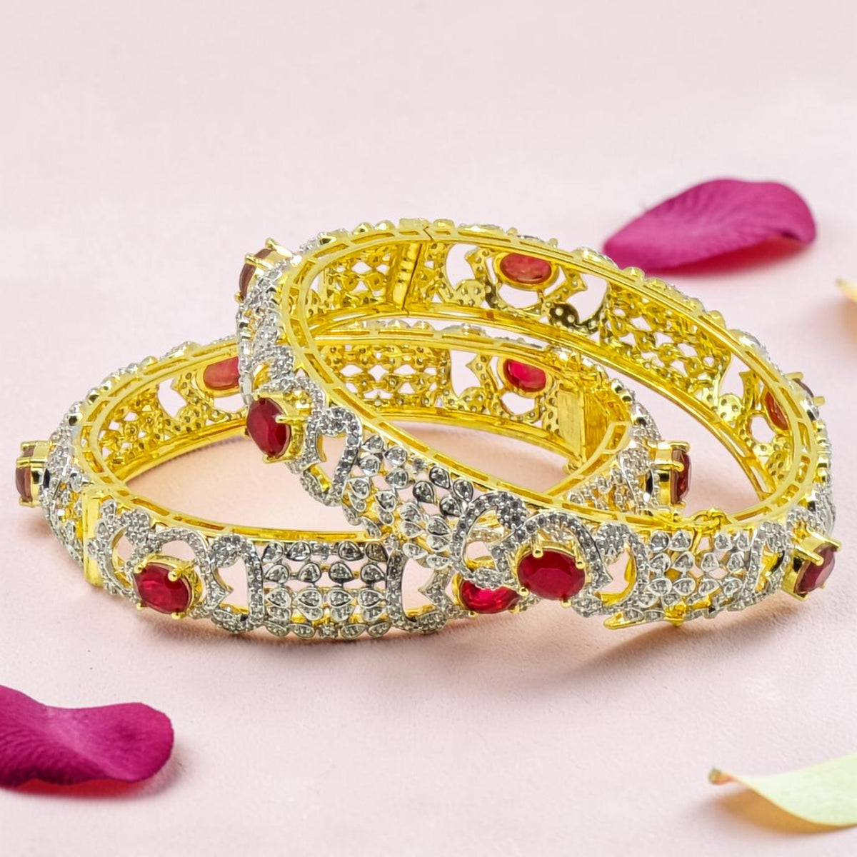 Gold Plated Silver Kada Bangle 92.5