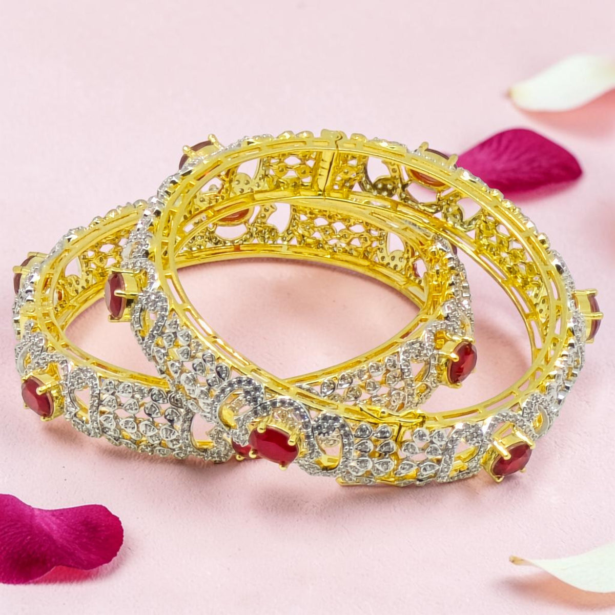 Gold Plated Silver Kada Bangle 92.5