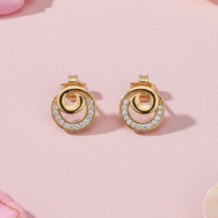 Sterling Silver Swirl Stud Earrings