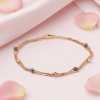 Gold Plated Moti Chain Bracelet