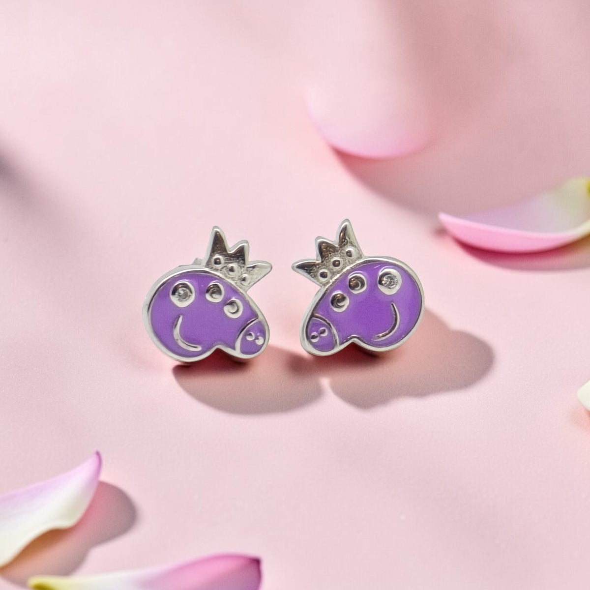 Kids Silver 92.5 Peppa Pig Earrings