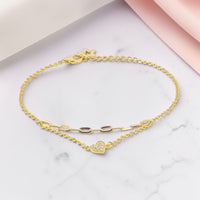 Gold Heart Chain Bracelet
