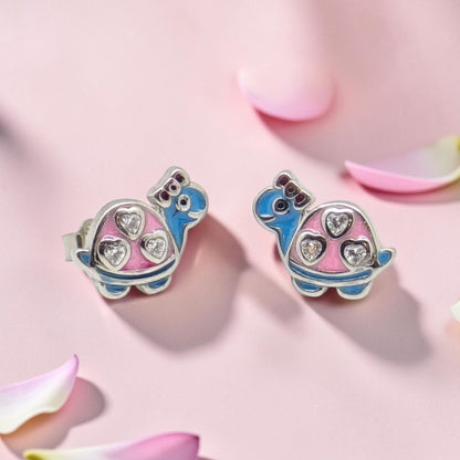 Sterling Silver Turtle Earrings for Kids