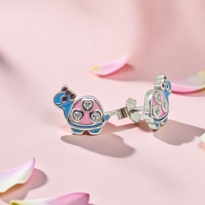 Sterling Silver Turtle Earrings for Kids