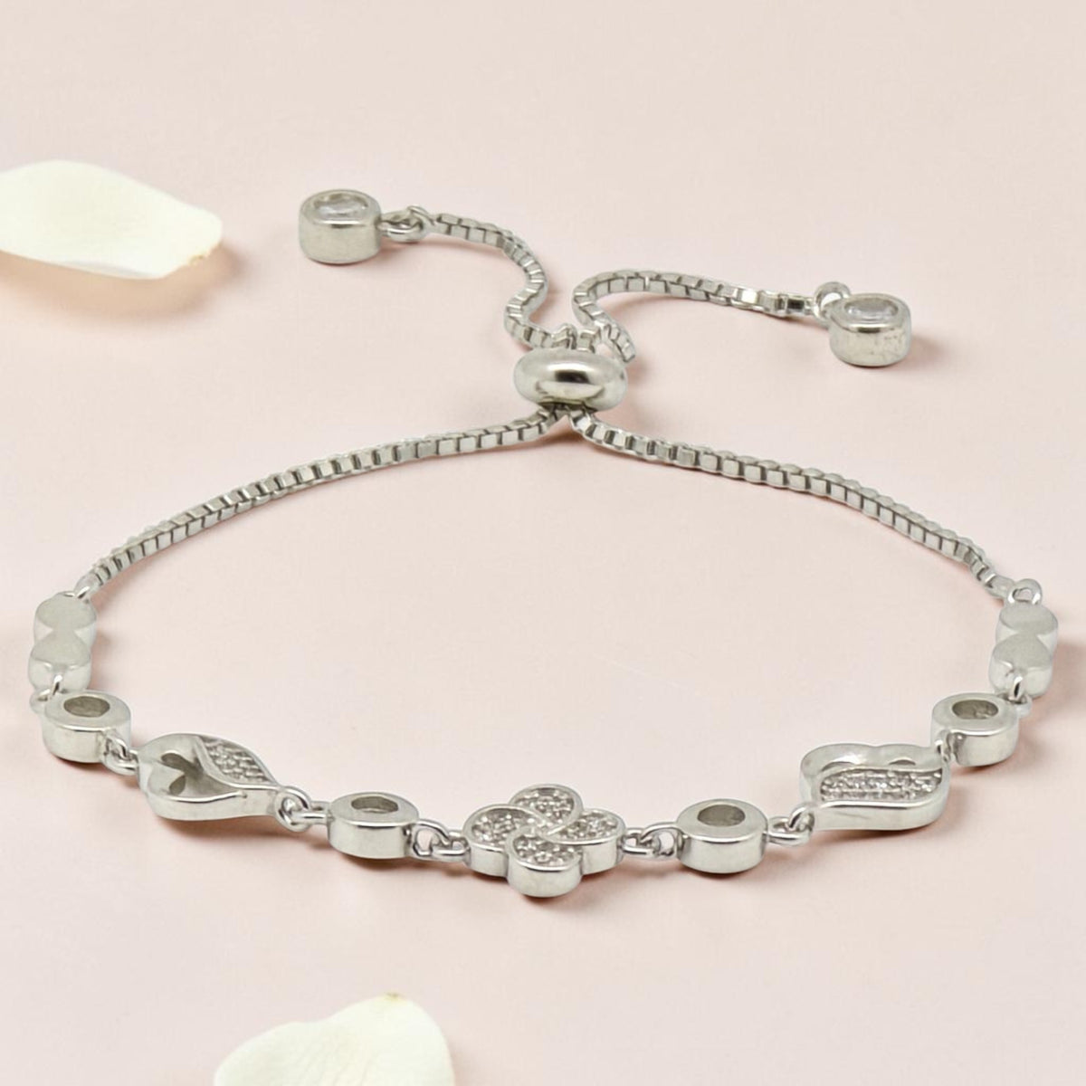 Silver 92.5 CZ Adjustable Bracelet