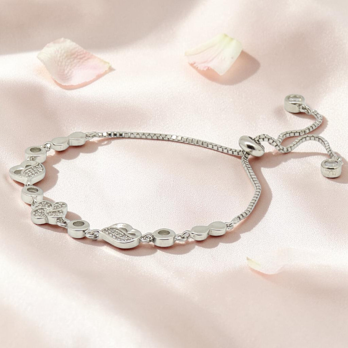 Silver 92.5 CZ Adjustable Bracelet