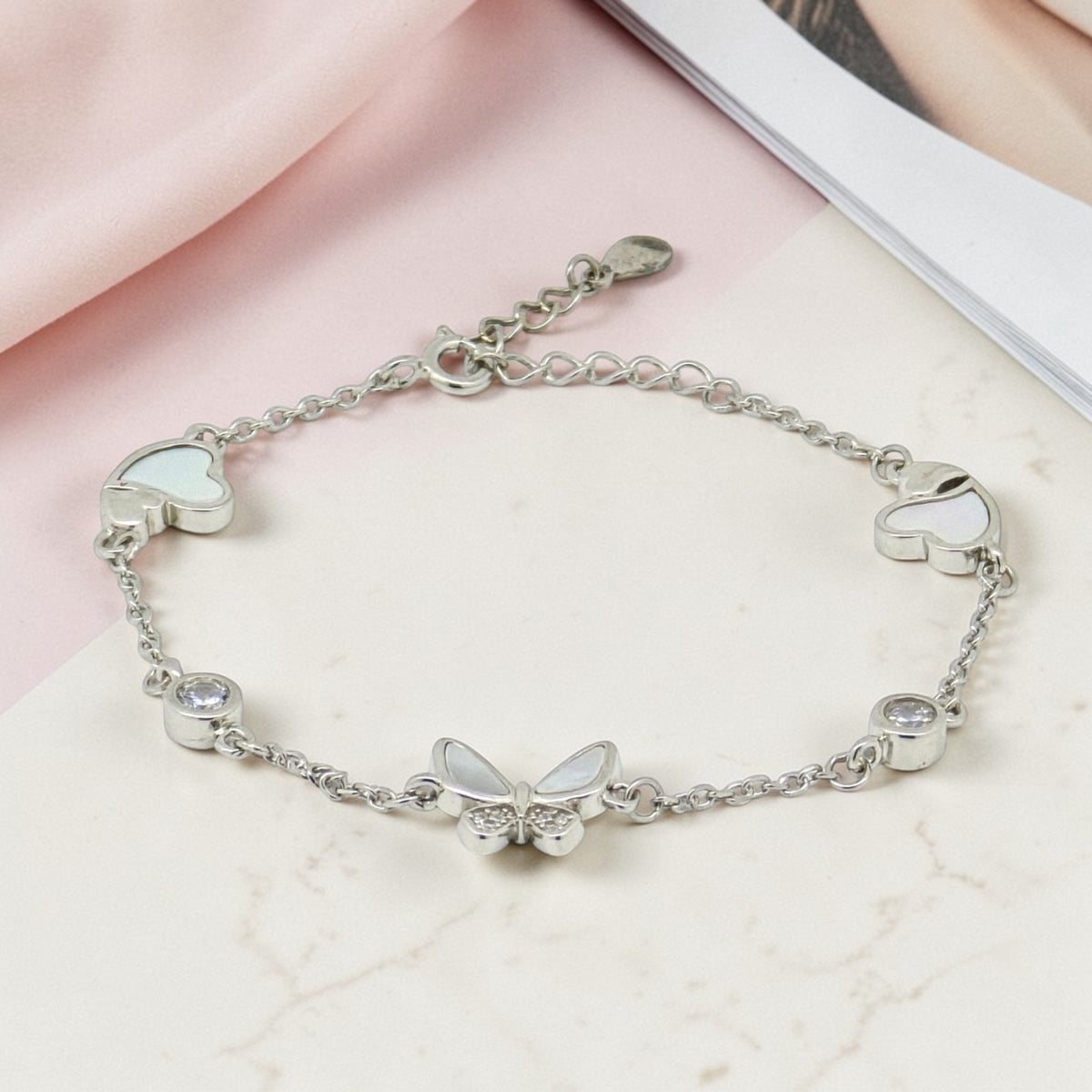 Sterling Silver Charm Bracelet 92.5
