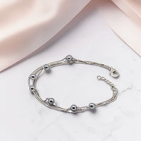 Sterling Silver Beaded Chain Bracelet