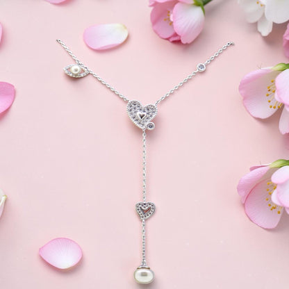 Silver 925 Necklace Set with Pearl