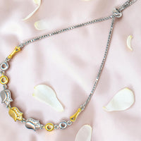 Silver Adjustable Chain Bracelet with Charms