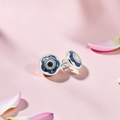 925 Sterling Silver Blue Flower Tops