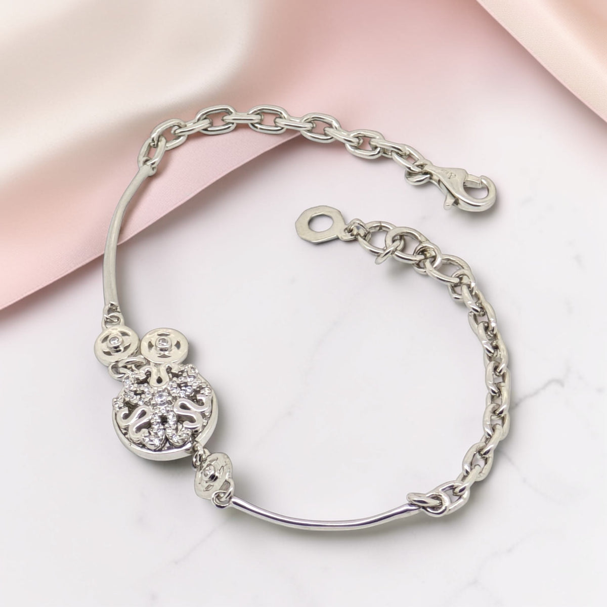 Silver 92.5 Chain Bracelet with CZ