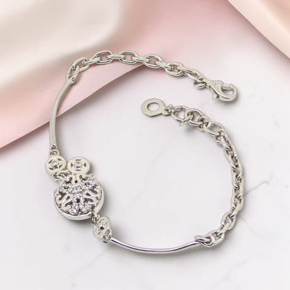 Silver 92.5 Chain Bracelet with CZ