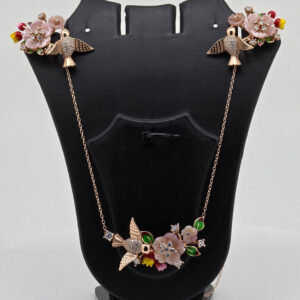 Silver MOP Flower Nacklace Set 92.5