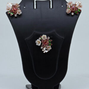 Silver MOP Flower Pendant Set 92.5