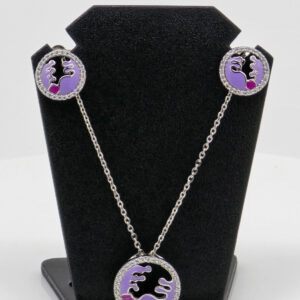 Silver Mina Necklace Set 92.5