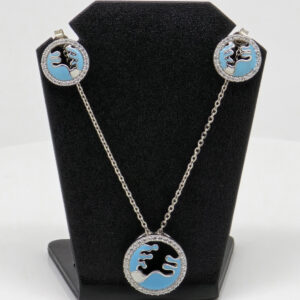 Silver Mina Necklace Set 92.5