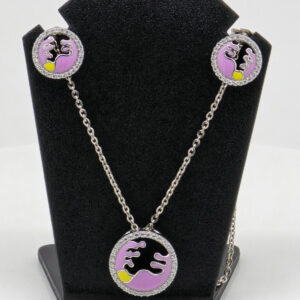 Silver Mina Necklace Set 92.5