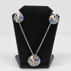 Silver Mina Necklace Set 92.5