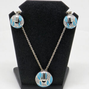 Silver Mina Necklace Set 92.5