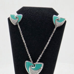 SILVER CAHIN PENDANT SET 92.5