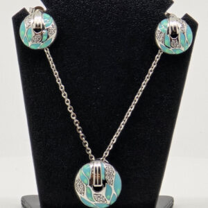 SILVER CAHIN PENDANT SET 92.5