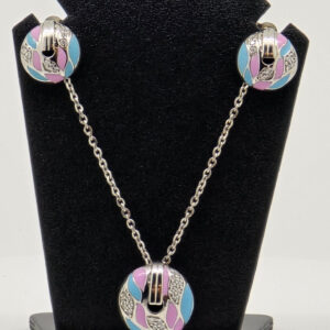 SILVER CAHIN PENDANT SET 92.5