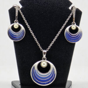 SILVER CAHIN PENDANT SET 92.5