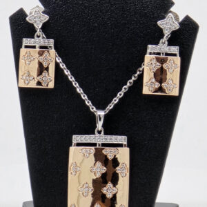 SILVER CAHIN PENDANT SET 92.5