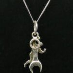 OXIDIZED-WRENCH PENDANT SILVER 92.5