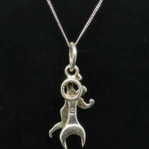 OXIDIZED-WRENCH PENDANT SILVER 92.5