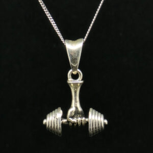 DUMBBELL PENDANT SILVER 92.5