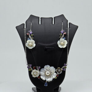 MOP PENDANT SET SILVER 92.5