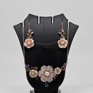 MOP PENDANT SET SILVER 92.5