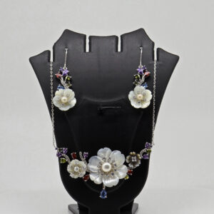 MOP PENDANT SET SILVER 92.5