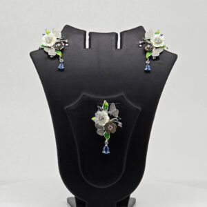 MOP PENDANT SET SILVER 92.5