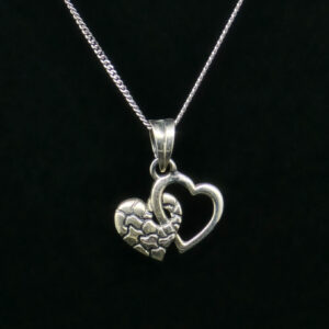 DOUBLE HEART PENDANT SILVER 92.5