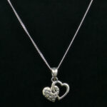 DOUBLE HEART PENDANT SILVER 92.5