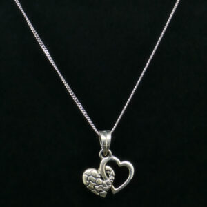 DOUBLE HEART PENDANT SILVER 92.5