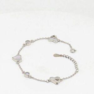 MOP CZ ADJUSTABEL BRACELET SILVER 92.5