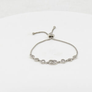 CZ  ADJUSTABEL BRACELET SILVER 92.5
