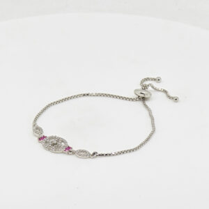 CZ  ADJUSTABEL BRACELET SILVER 92.5