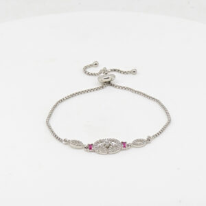 CZ  ADJUSTABEL BRACELET SILVER 92.5