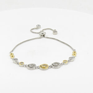 CZ  ADJUSTABEL BRACELET SILVER 92.5