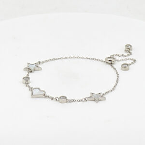MOP CZ ADJUSTABEL BRACELET SILVER 92.5