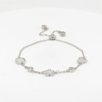 MOP CZ ADJUSTABEL BRACELET SILVER 92.5