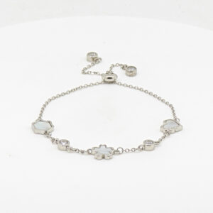 MOP CZ ADJUSTABEL BRACELET SILVER 92.5