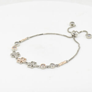 CZ  ADJUSTABEL BRACELET SILVER 92.5