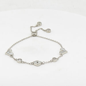 MOP CZ ADJUSTABEL BRACELET SILVER 92.5